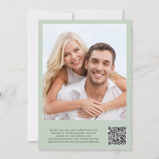 Gelukkig ooit na foto QR Code Wedding Reception Kaart (Achterkant)