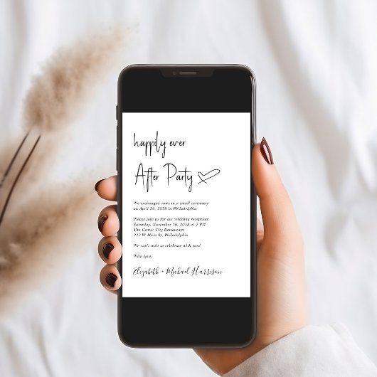 Gelukkig ooit na foto QR Code Wedding Reception Kaart