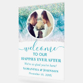 Gelukkig ooit na foto strand bruiloft welkom acryl bord (Hoek)