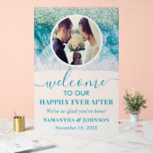 Gelukkig ooit na foto strand bruiloft welkom acryl bord (Huwelijk)