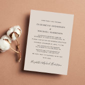 Gelukkig ooit na foto Taupe bruiloft receptie Kaart