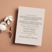 Gelukkig ooit na foto Taupe bruiloft receptie Kaart