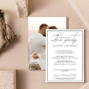 Gelukkig ooit na foto zwart-wit bruiloft aankondiging