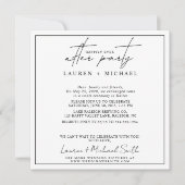 Gelukkig ooit na foto zwart-wit bruiloft aankondiging (Voorkant)