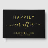Gelukkig ooit na foto zwarte bruiloft gastenboek (Voorkant)