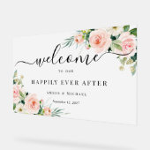 Gelukkig ooit na Frosted Wedding Acryl teken Bord (Hoek)