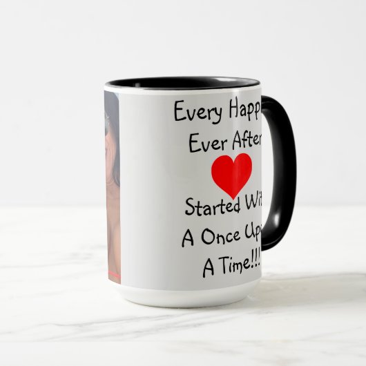 Gelukkig ooit na gecombineerde foto-Mok met Zazzz_ Mok (Voorkant rechts)