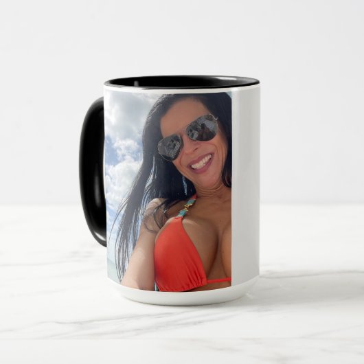 Gelukkig ooit na gecombineerde foto-Mok met Zazzz_ Mok (Voorkant links)