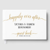 Gelukkig ooit na Gold Script Photo Wedding Gastenboek (Voorkant)