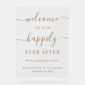 Gelukkig ooit na gouden bruiloft welkom acryl bord (Voorkant)