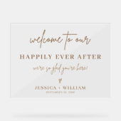 Gelukkig ooit na gouden bruiloft welkom acryl bord (Voorkant)