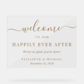 Gelukkig ooit na gouden bruiloft welkom acryl bord (Voorkant)
