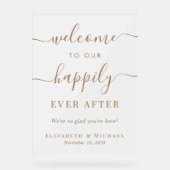 Gelukkig ooit na gouden bruiloft Welkom Frosted Acryl Bord (Voorkant)