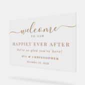 Gelukkig ooit na gouden bruiloft Welkom Frosted Acryl Bord (Hoek)