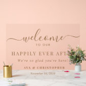 Gelukkig ooit na gouden bruiloft Welkom Frosted Acryl Bord (Huwelijk)