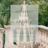 Gelukkig ooit na gouden bruiloft Welkom Frosted Acryl Bord