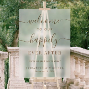 Gelukkig ooit na gouden bruiloft Welkom Frosted Acryl Bord