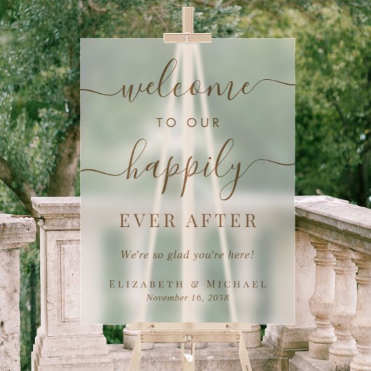 Gelukkig ooit na gouden bruiloft Welkom Frosted Acryl Bord