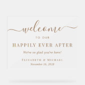 Gelukkig ooit na gouden bruiloft Welkom Frosted Acryl Bord (Voorkant)