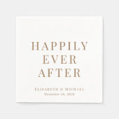 Gelukkig ooit na gouden typografie bruiloft servet (Voorkant)