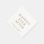 Gelukkig ooit na gouden typografie bruiloft servet (Hoek)