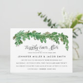 Gelukkig ooit na groen bruiloft uitnodiging (Staand voorkant)