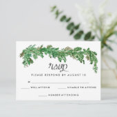 Gelukkig ooit na groen bruiloft uitnodiging RSVP (Staand voorkant)