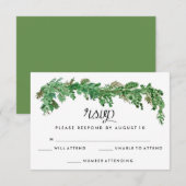 Gelukkig ooit na groen bruiloft uitnodiging RSVP (Voorkant / Achterkant)