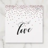 Gelukkig ooit na hart en Roos Gold Confetti Bedankjes Labels (Achterkant)