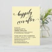 Gelukkig ooit na harten Bleke gele receptie Kaart (Staand voorkant)