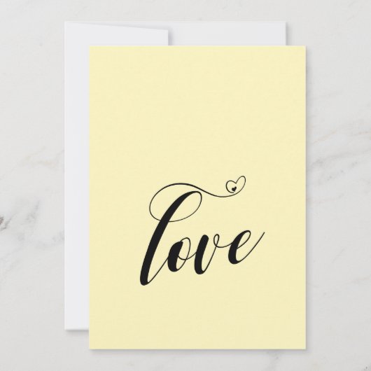 Gelukkig ooit na harten Bleke gele receptie Kaart (Achterkant)