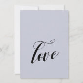 Gelukkig ooit na harten stoffige blauwe receptie kaart (Achterkant)