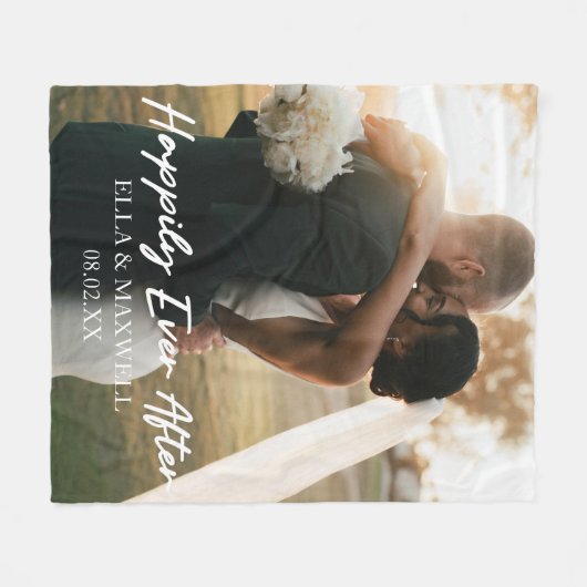 Gelukkig ooit na het Afbeelding van de Aangepaste  Fleece Deken (Voorkant (Horizontaal))