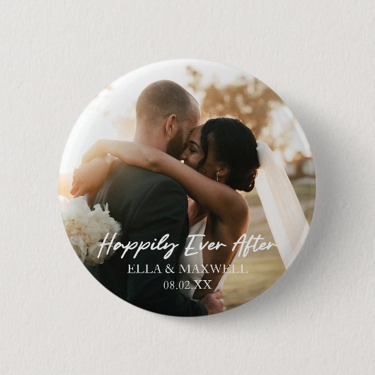 Gelukkig ooit na het Afbeelding van de Aangepaste Ronde Button 5,7 Cm (Voorkant)