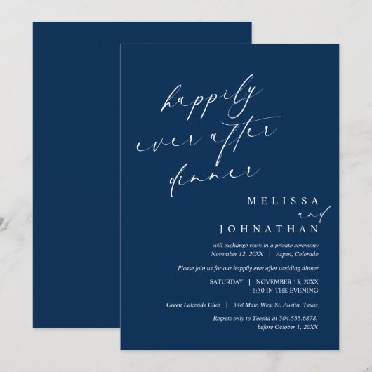 Gelukkig ooit na het avondeten, de weddenschap kaart (Voorkant / Achterkant)