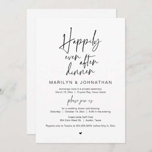 Gelukkig ooit na het avondeten, de weddenschap kaart (Voorkant / Achterkant)