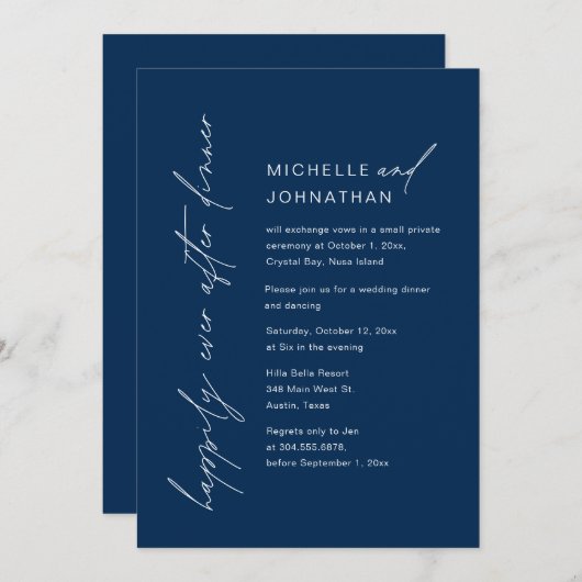 Gelukkig ooit na het avondeten, de weddenschap kaart (Voorkant / Achterkant)