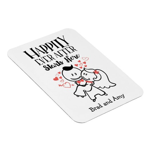 Gelukkig ooit na het begin hier met een bruiloft v magneet (Rechterzijde)