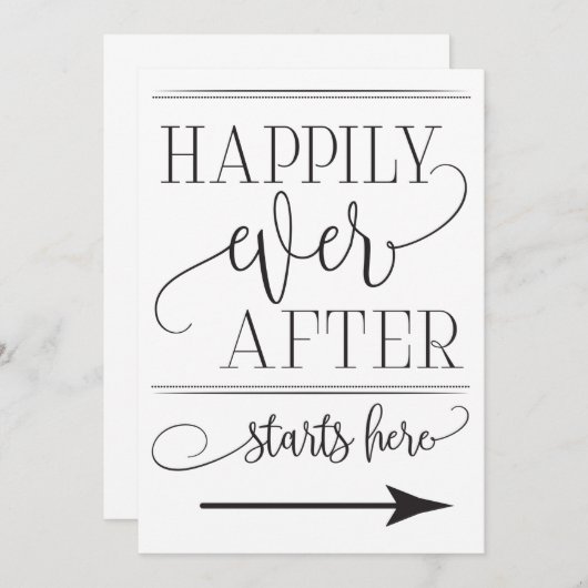 Gelukkig Ooit na het begin hier Weddenschap (Voorkant / Achterkant)