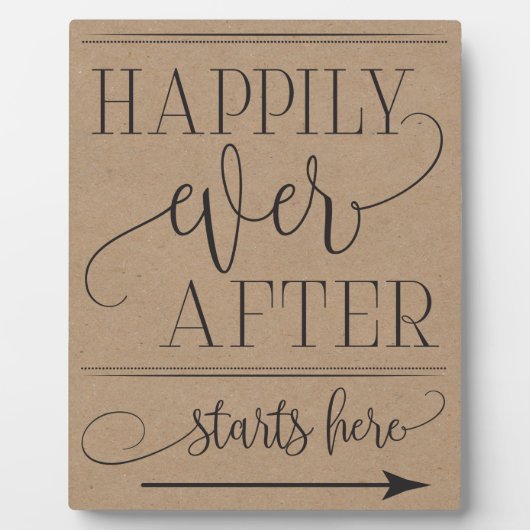 Gelukkig Ooit na het begin hier Weddenschap Fotoplaat (Voorkant)