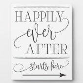 Gelukkig Ooit na het begin hier Weddenschap Fotoplaat (Voorkant)