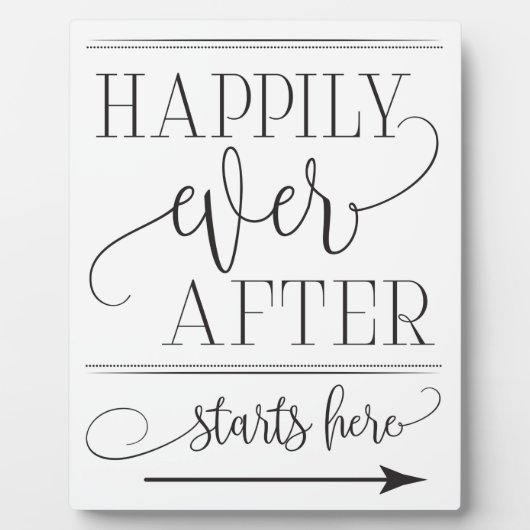 Gelukkig Ooit na het begin hier Weddenschap Fotoplaat (Voorkant)