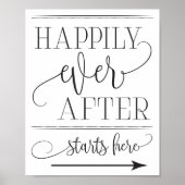 Gelukkig Ooit na het begin hier Weddenschap Poster (Voorkant)