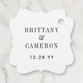 Gelukkig ooit na het beletteren van zwarte bruilof bedankjes labels (Achterkant)