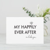 Gelukkig ooit na het bruidsvoorstel platte kaart (Staand voorkant)