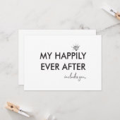 Gelukkig ooit na het bruidsvoorstel platte kaart (Voorkant / Achterkant in situ)