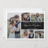 Gelukkig ooit na het collage huwelijk met foto's bedankkaart (Voorkant)