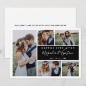 Gelukkig ooit na het collage huwelijk met foto's bedankkaart (Voorkant / Achterkant)