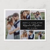 Gelukkig ooit na het collage huwelijk met foto's briefkaart (Voorkant)
