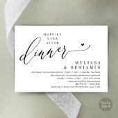 Gelukkig ooit na het diner bruiloft hart kaart